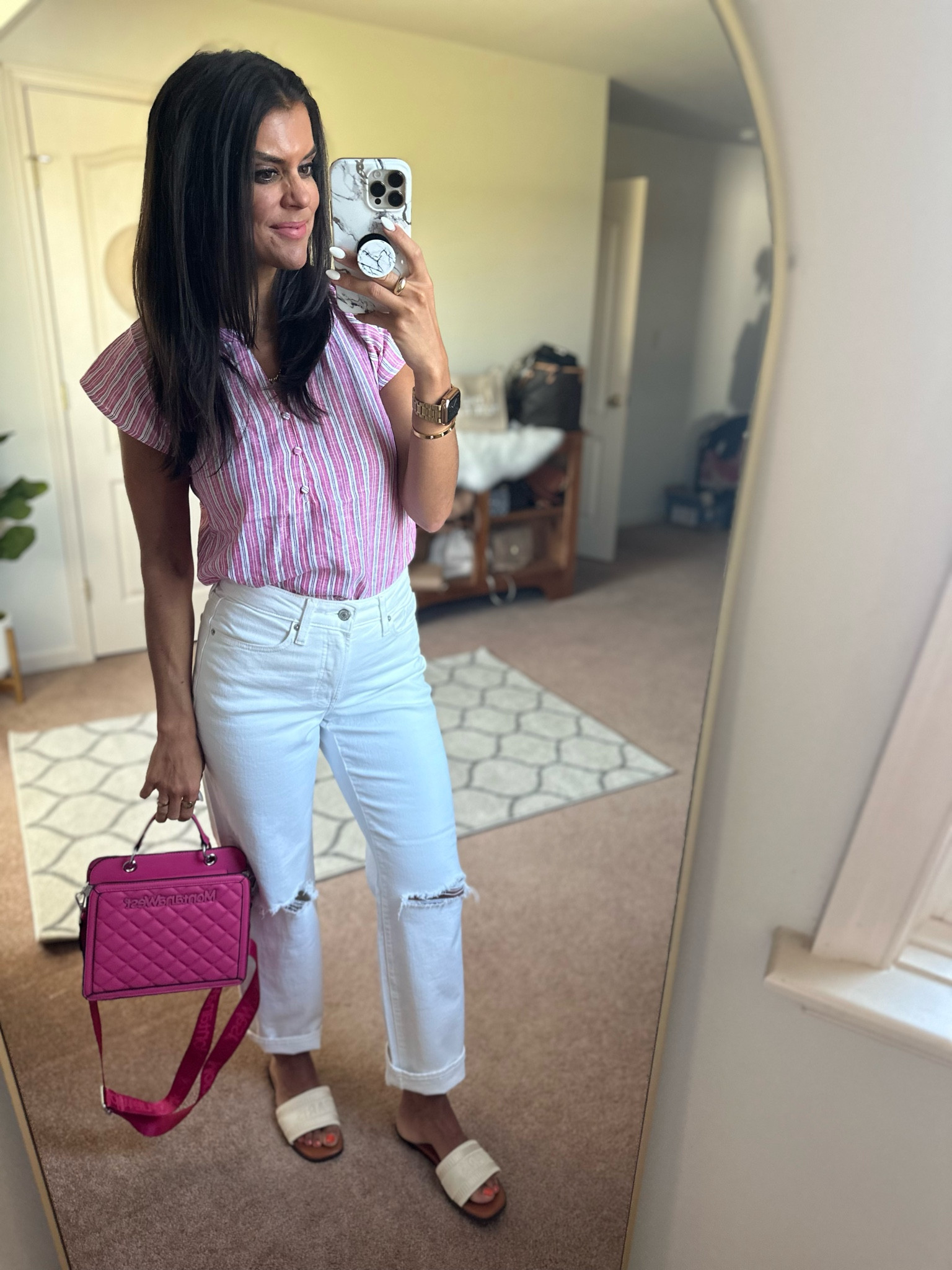 Size xs in Walmart blouse 
Size 2 in Old Navy jeans
Sandals tts

#LTKfindsunder50 #LTKfindsunder100 #LTKstyletip