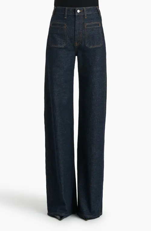 Khaite Delmonico High Waist Wide Leg Jeans in Benson at Nordstrom, Size 24 | Nordstrom