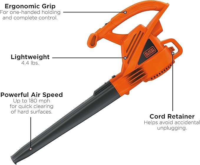 BLACK+DECKER Electric Leaf Blower, 7-Amp (LB700),Pack of 1 | Amazon (US)