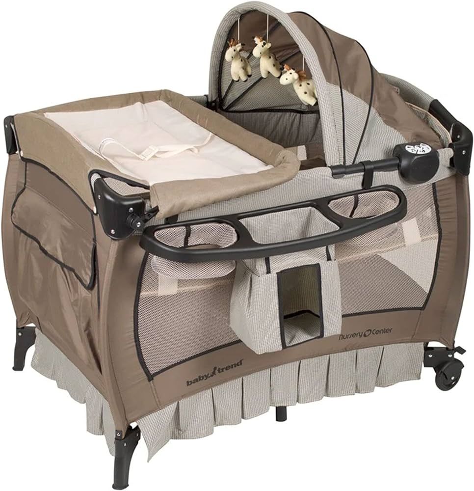 Baby Trend Deluxe Nursery Center, Portable Playard with Bassinet, Changing Table, and Storage, Id... | Amazon (US)