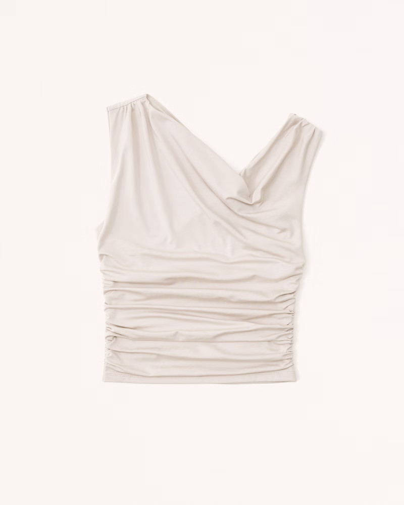 Soft Matte Seamless Draped One-Shoulder Top | Abercrombie & Fitch (US)