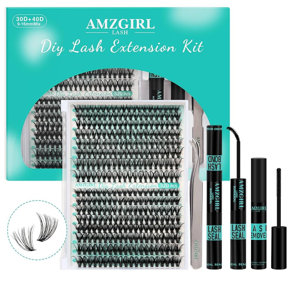 Lash Clusters Kit 320Pcs,DIY Individual Lashes Extension Kit,Lash Bond And Seal,Lash Remover For ... | Amazon (US)