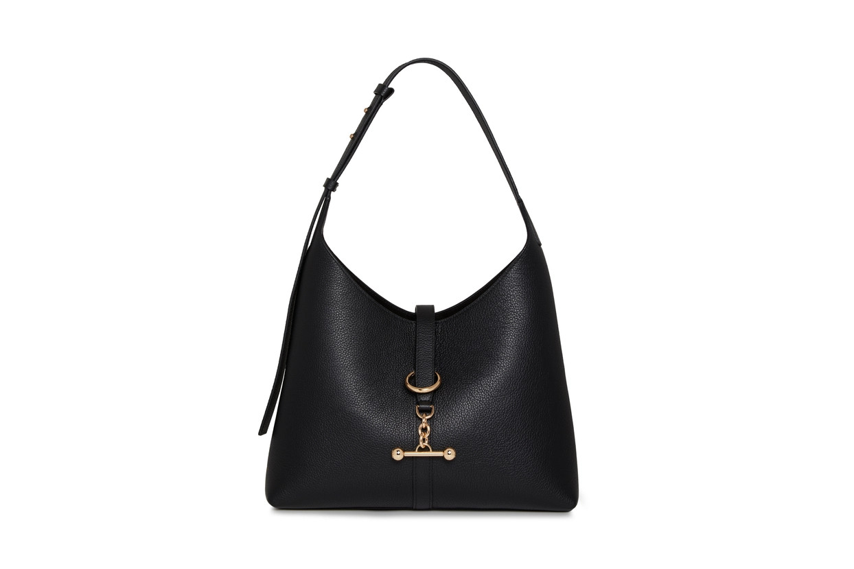 Strathberry Kite Mini Hobo Bag, Black | Fortnum & Mason