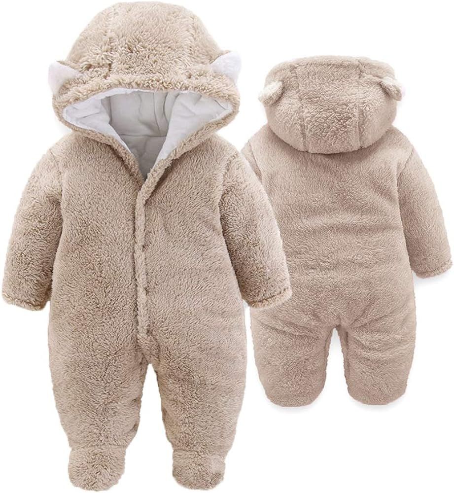 XMWEALTHY Unisex Baby Clothes Winter Coats Cute Newborn Infant Jumpsuit Snowsuit Bodysuits Regist... | Amazon (US)