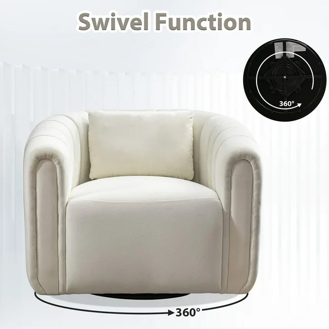 Bonzy Home Swivel Chair with Plump Pillow, Modern Velvet Accent Chair for Living Room Bedroom, Co... | Walmart (US)