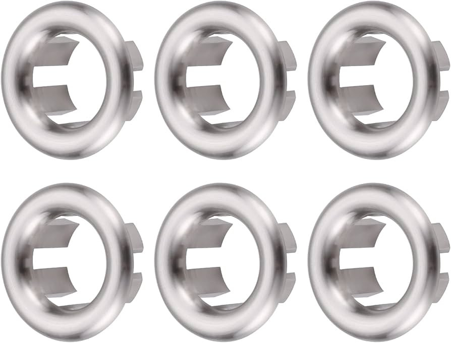 ARCORA 6 Pack Sink Overflow Ring Brushed Nickel Bathroom Kitchen Sink Basin Trim Overflow Cover H... | Amazon (US)