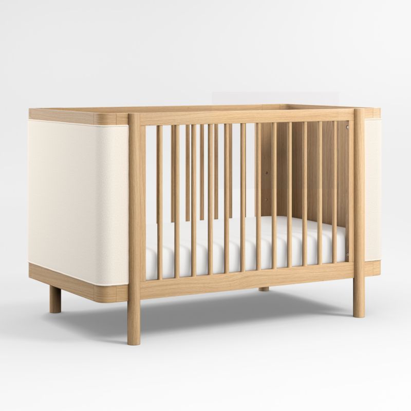 Redondo Upholstered Wood Baby Crib + Reviews | Crate & Kids | Crate & Barrel