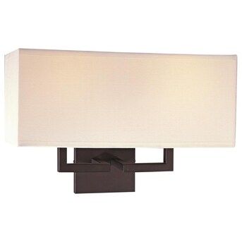 George Kovacs 16-in W 2-Light Satin Bronze Modern/Contemporary Incandescent Wall Sconce | Lowe's