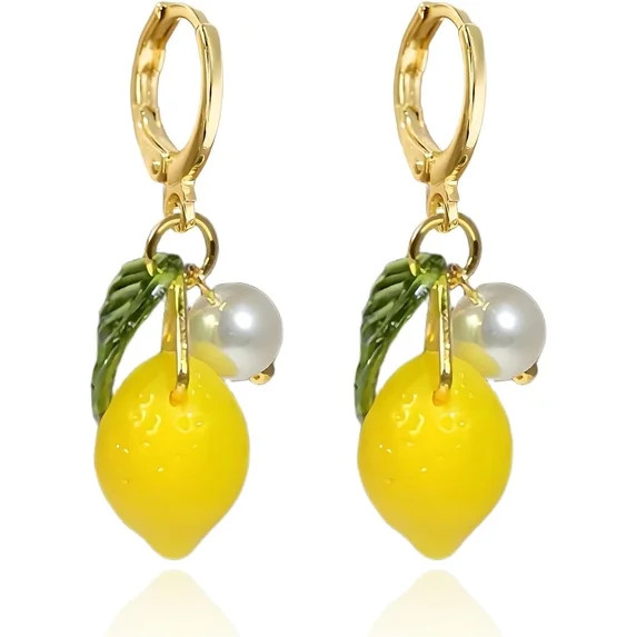 Fruit Dangle Earrings for Women 3D Lemon Grape Strawberry Earrings Fruit Shape Hypoallergenic Jew... | Walmart (US)