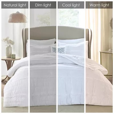 Madison Park Celeste 5-Piece Queen Comforter Set in White | Bed Bath & Beyond