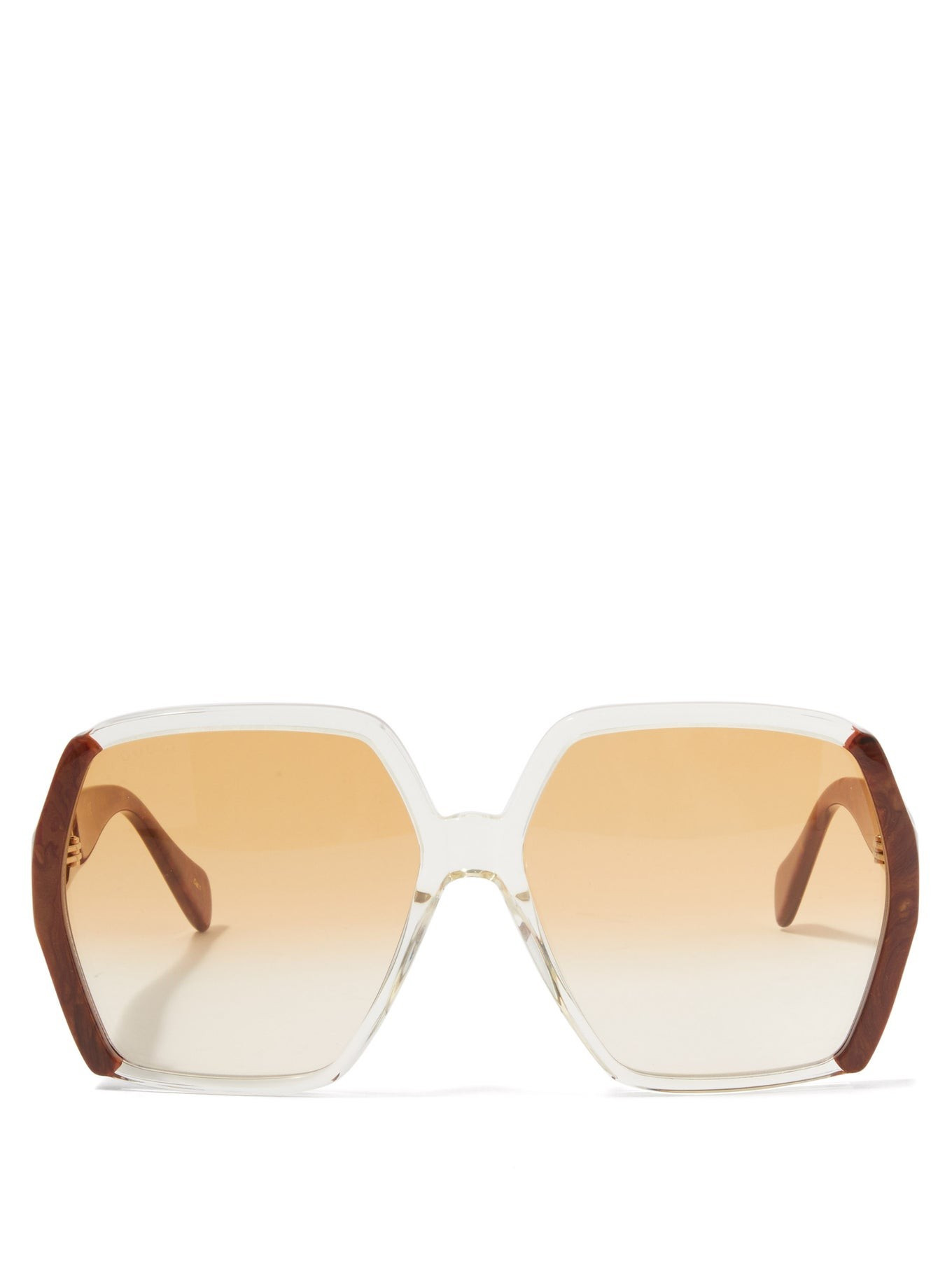 Oversized hexagon tortoiseshell-acetate sunglasses | Gucci | Matches (US)