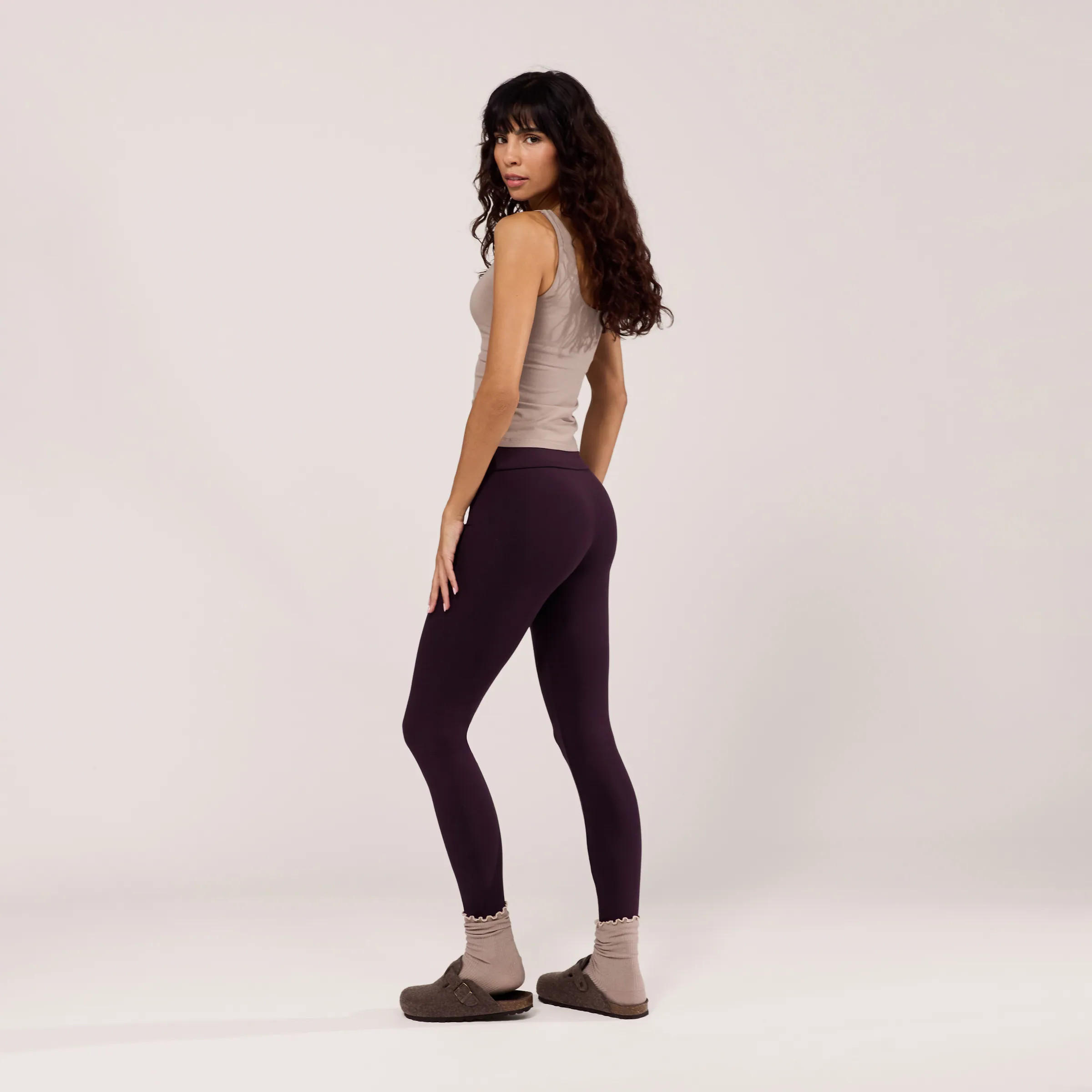 Lightweight Everyday High Waisted Leggings | Wine | LOVALL