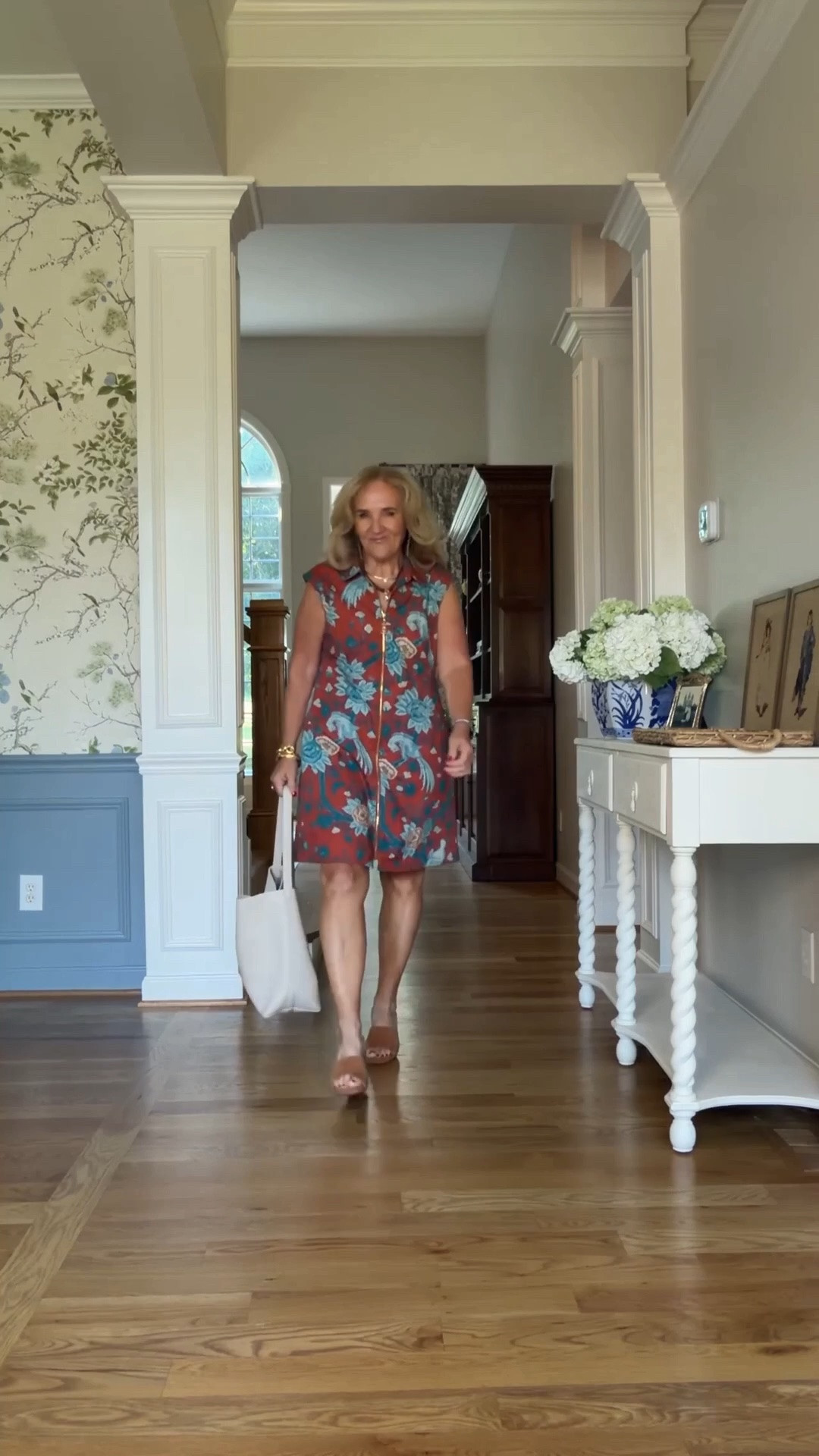 Now this is a hot fall dress. I did size up to a large but I really need the medium. Get reg size 
sandals are on sale! True to size 

Fall dress fall outfit gameday

#LTKootd #LTKOver40 #LTKPetite