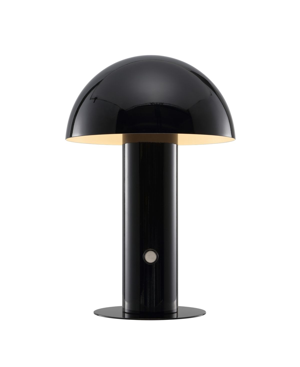 Boletus 10.75" Contemporary Bohemian Rechargeable, Cordless Iron Integrated Led Mushroom Table Lamp - Black | Macy's