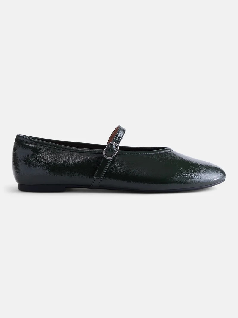 No Boundaries Women's Crinkle Mary Jane Flats | Walmart (US)