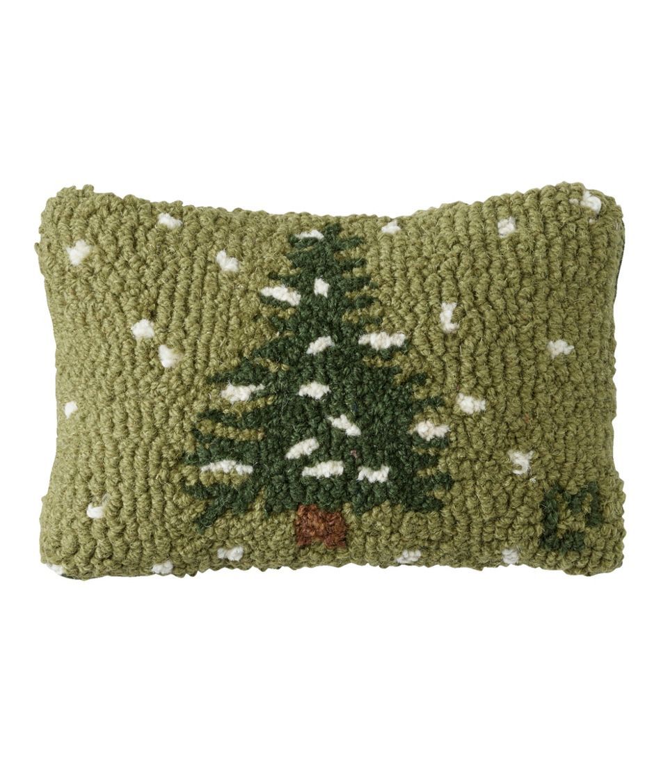 Wool Hooked Throw Pillow, Flurries, 8" x 12" | L.L. Bean