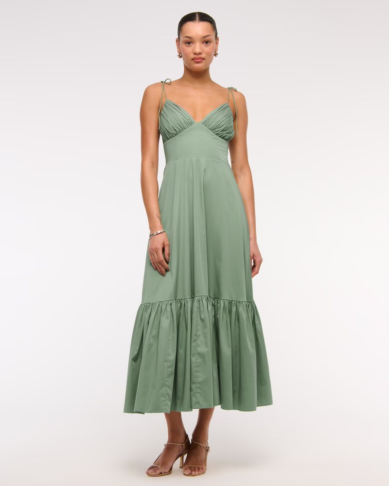 Women's Tie-Strap Tiered Maxi Dress | Women's Dresses & Jumpsuits | Abercrombie.com | Abercrombie & Fitch (US)