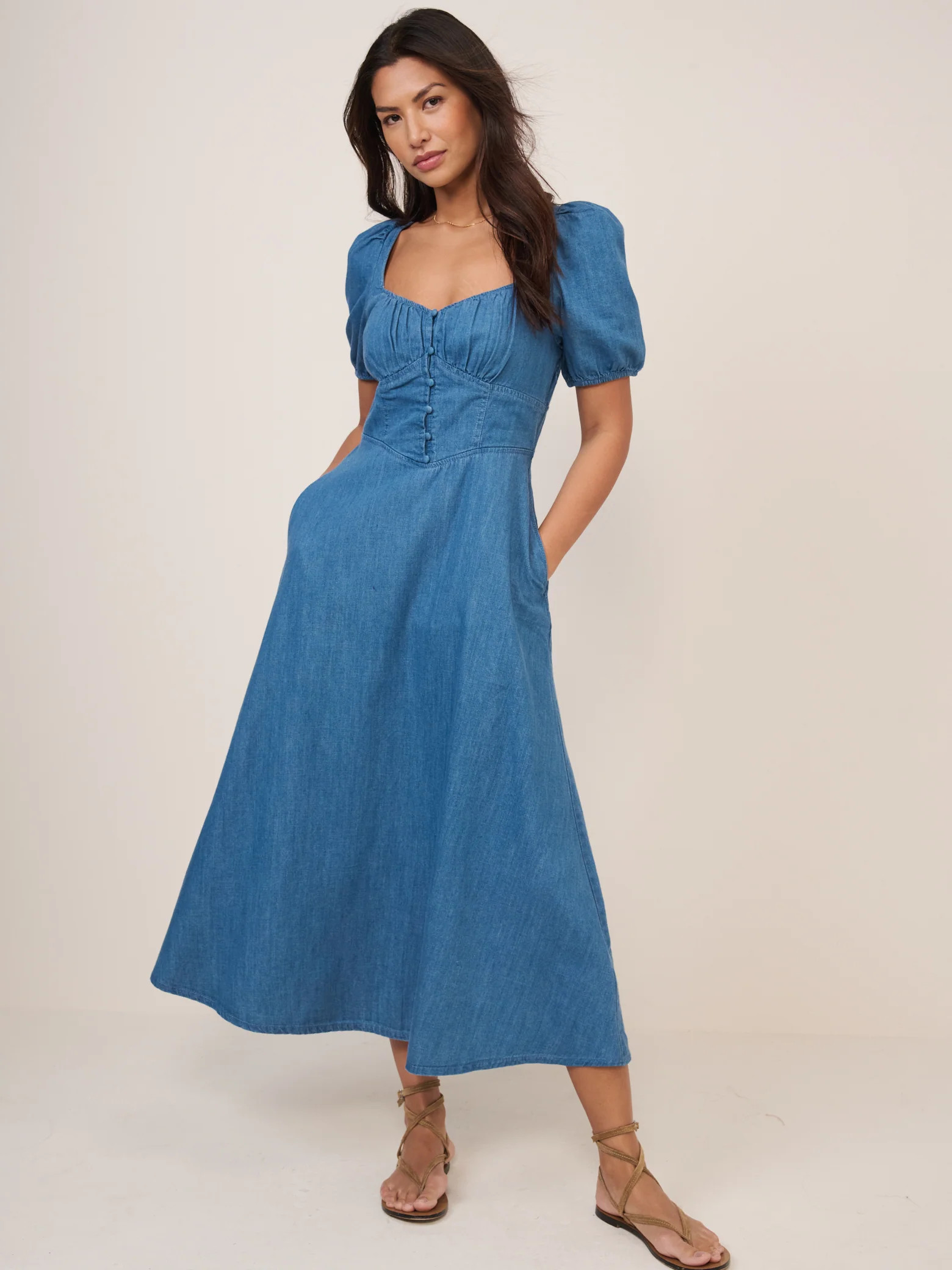 Blue Denim Tulla Midi Dress | Nobody's Child