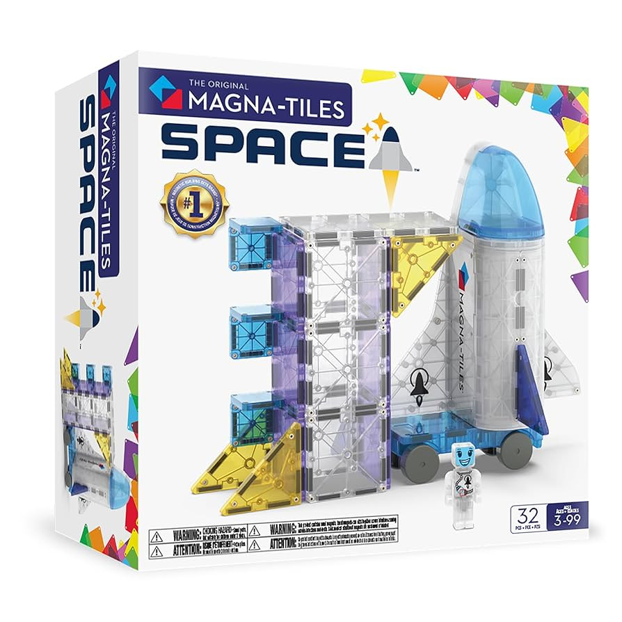 MAGNA-TILES Space 32-Piece Magnetic Construction Set, The Original Magnetic Building Brand | Amazon (US)