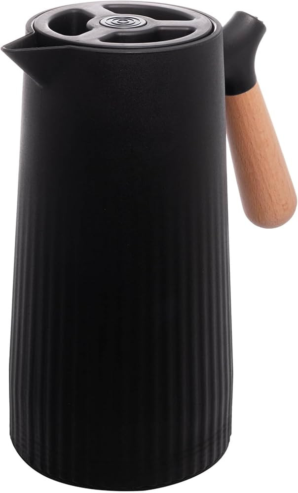 WOLFF Garrafa Térmica de Plástico com Cabo de Madeira New Nórdica 1L Preta - Mesa Posta - Iten... | Amazon (BR)