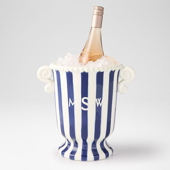 Striped Ceramic Wine Bucket | Mark and Graham