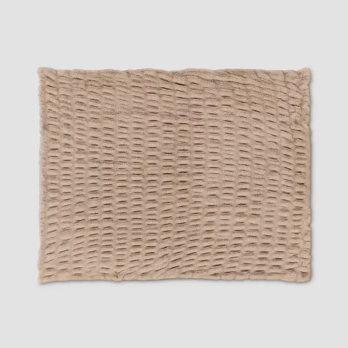 50"x60" Ruched Faux Rabbit Fur Throw Blanket - Threshold™ | Target