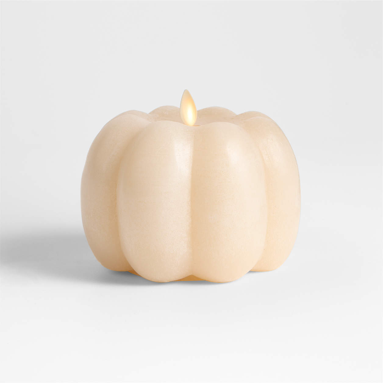 Flicker Flameless Orange Pumpkin LED Candle + Reviews | Crate & Barrel | Crate & Barrel