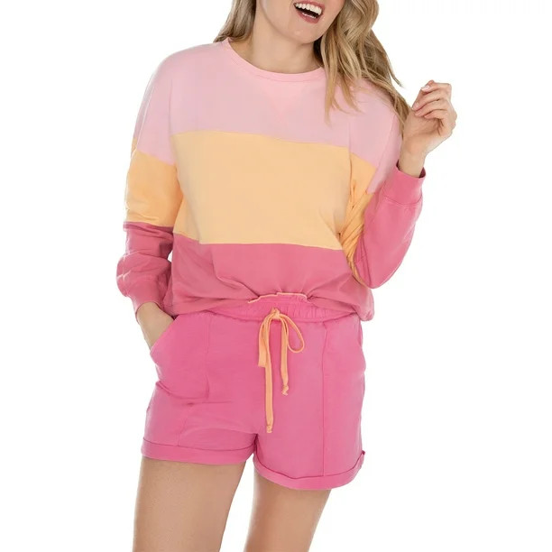 kindly Yours Colorblock Pullover Lounge Sweatshirt (Women's) | Walmart (US)