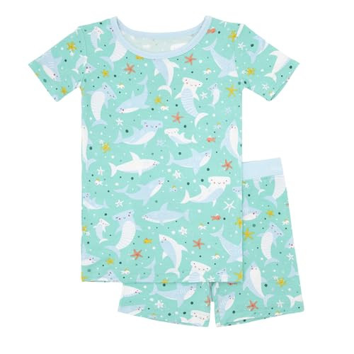 Little Sleepies Pajamas Set w/Short Sleeve Shirt & Shorts, Viscose from Bamboo Toddler Pajamas, Girl & Boys Pajamas for Kids, Shark Soiree, 12-18 months | Amazon (US)