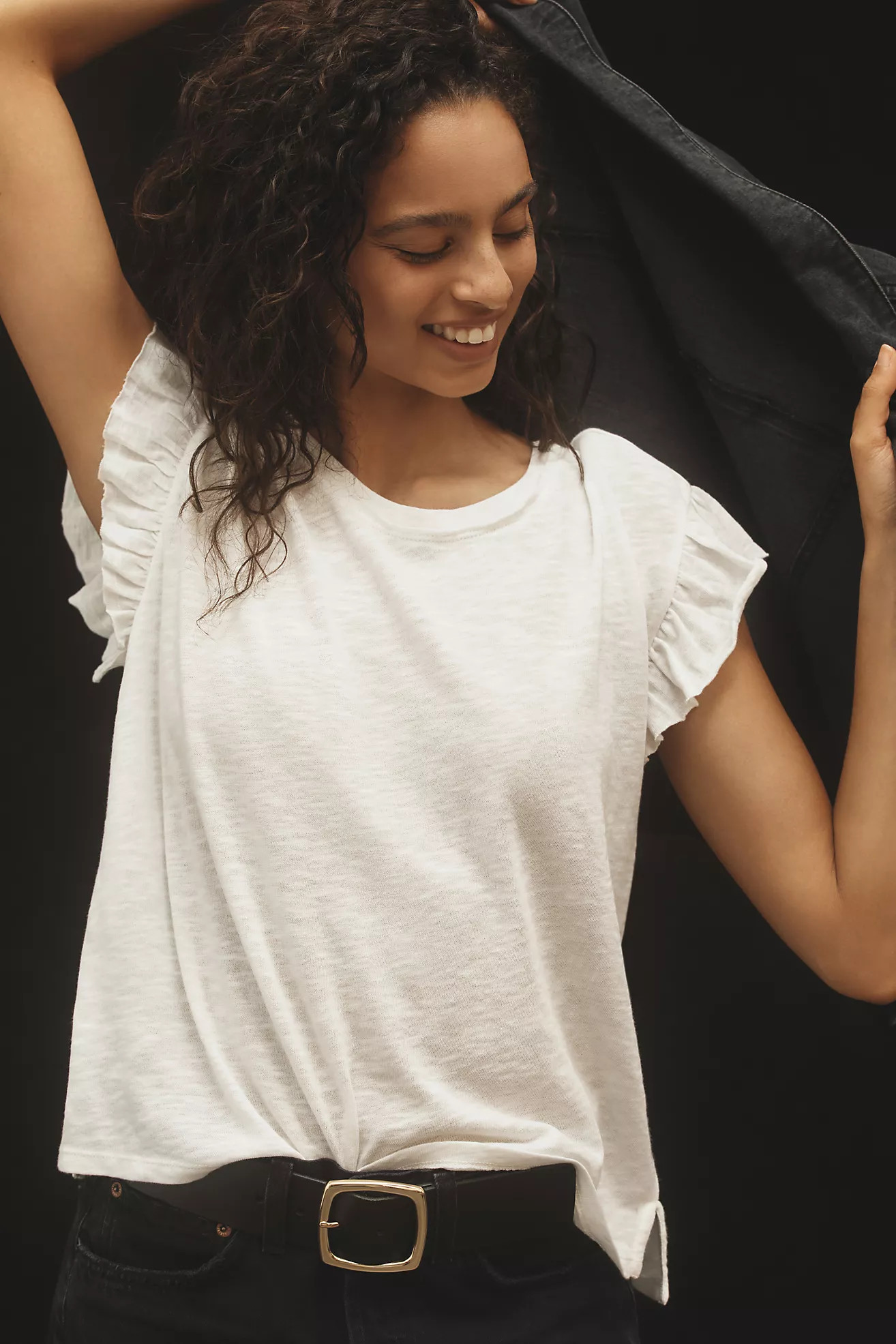 Pilcro Heritage Ruffle Tee | Anthropologie (US)