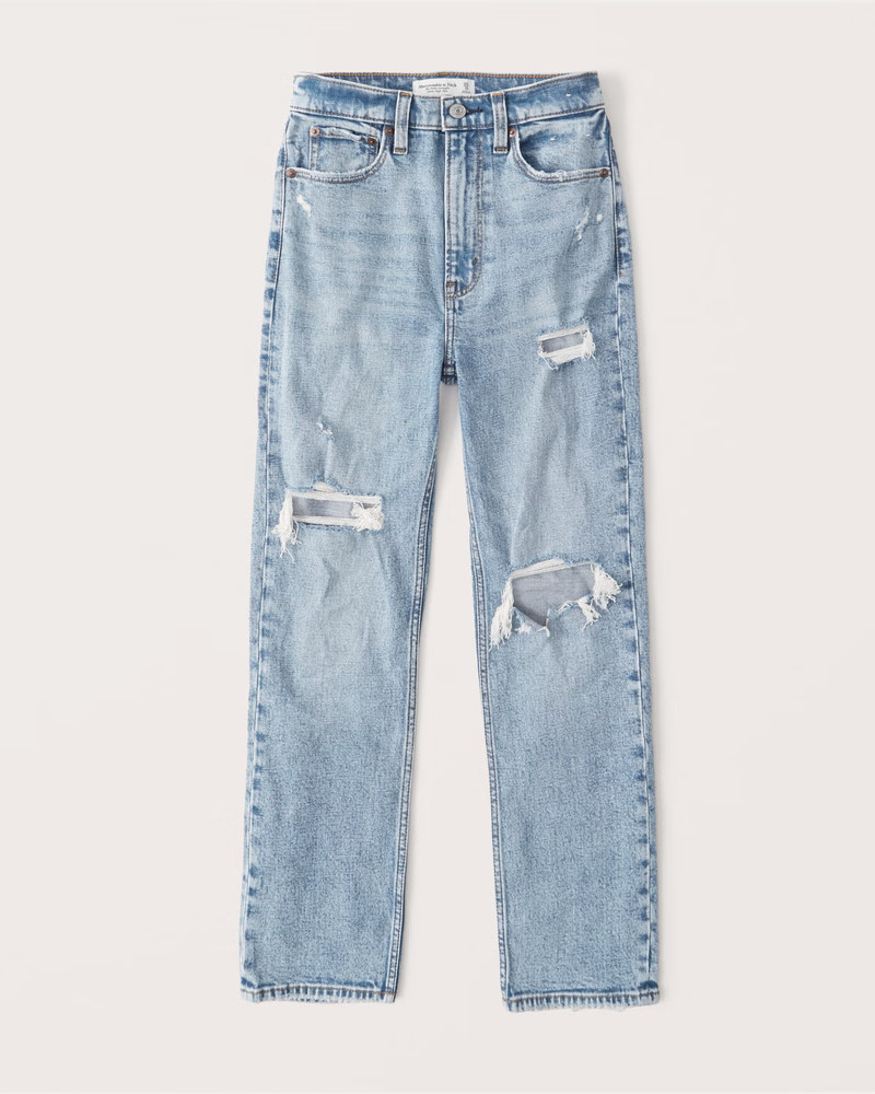 Ultra High Rise Ankle Straight Jeans | Abercrombie & Fitch (US)