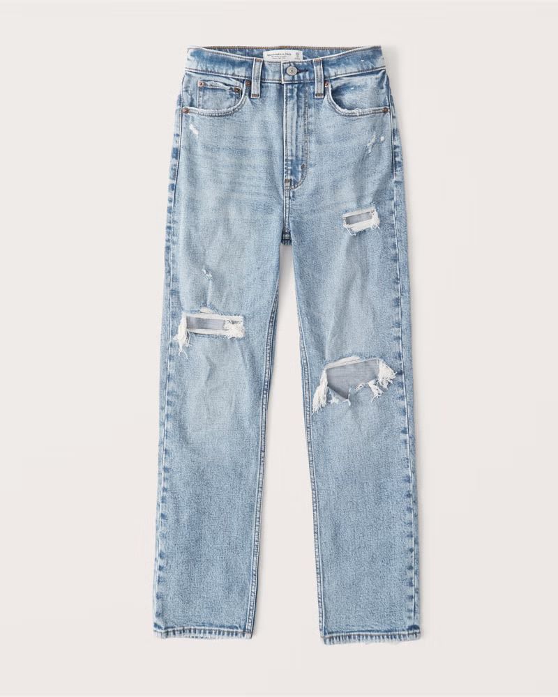 Ultra High Rise Ankle Straight Jeans | Abercrombie & Fitch (US)