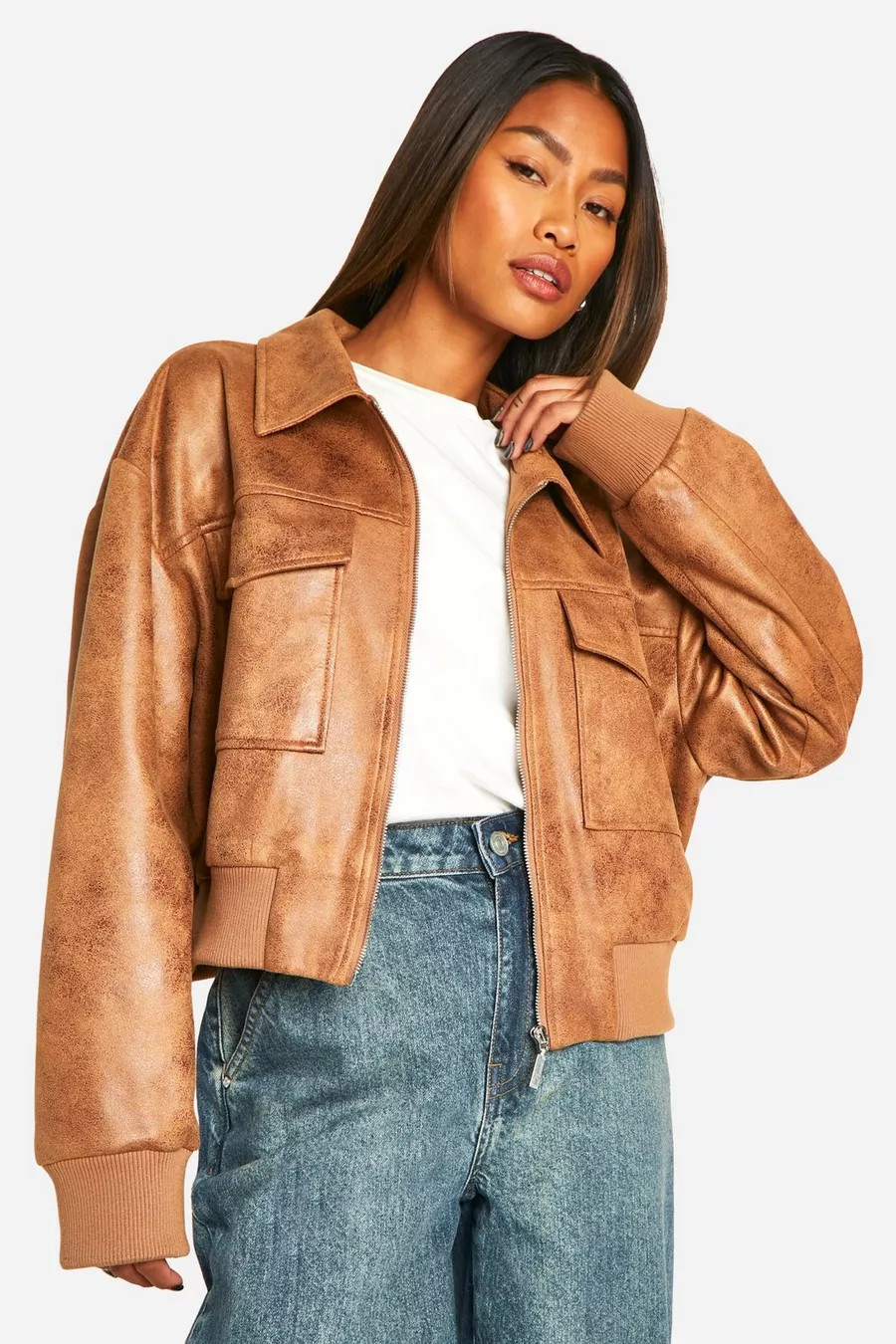Faux Suede Bomber Jacket | boohoo (US & Canada)