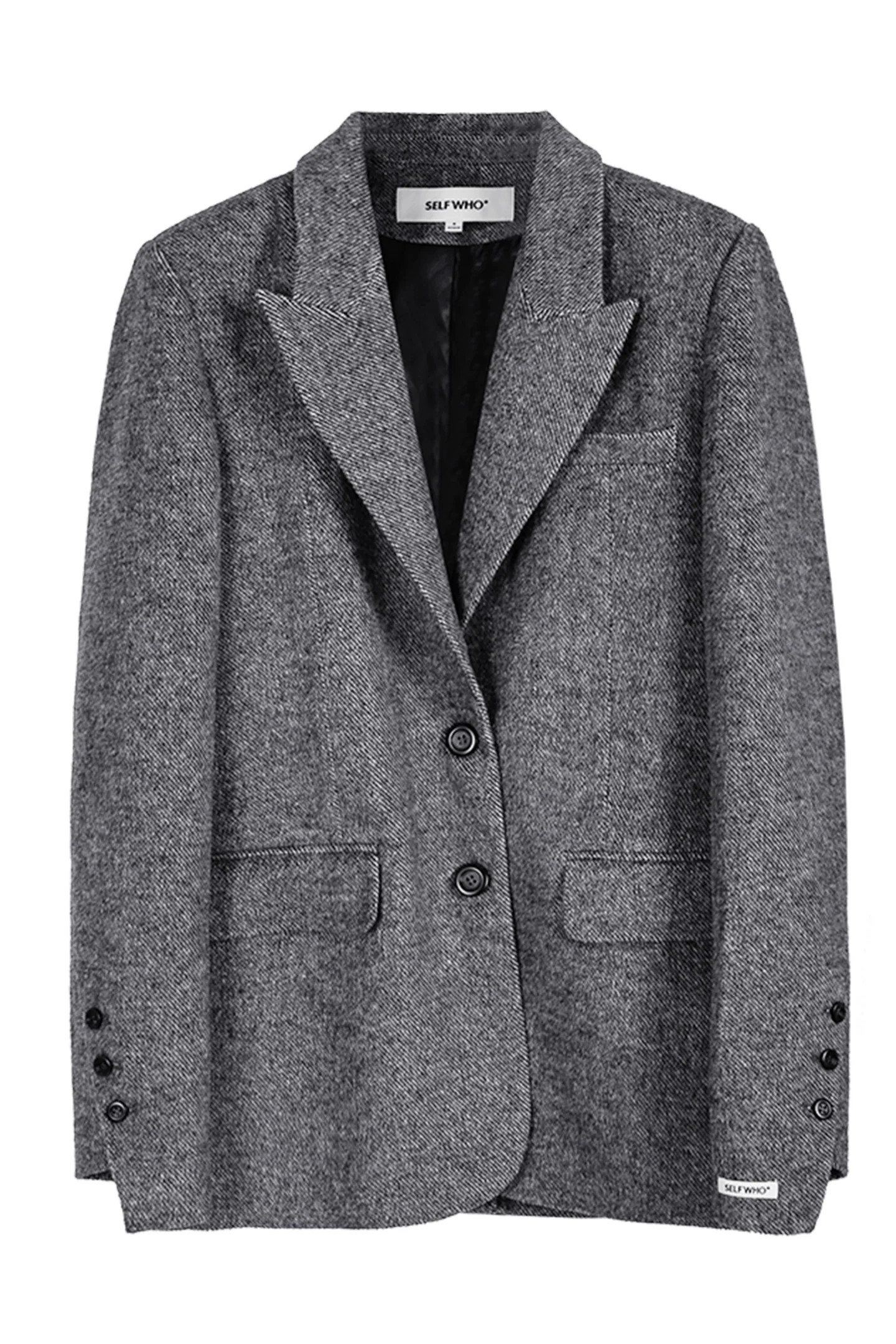 SELFWHO New High-Grade Gray Wool Suit Jacket For Women | SELFWHO