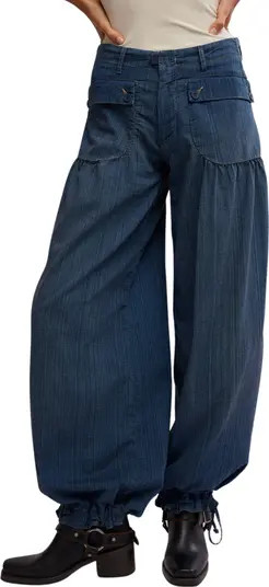 Lotus High Waist Tie Hem Barrel Leg Jeans | Nordstrom