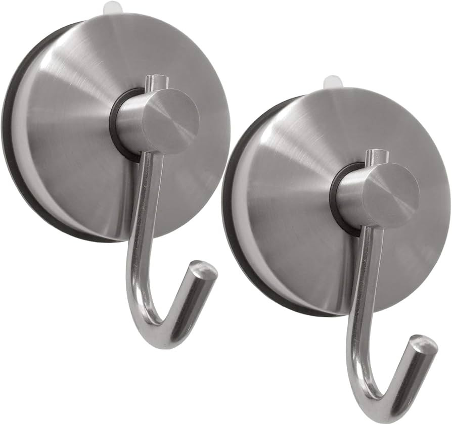 Heavy Duty Vacuum Suction Cup Hooks for Bathroom Shower Wall/Glass Door/ Mirror ,Waterproof Stain... | Amazon (US)