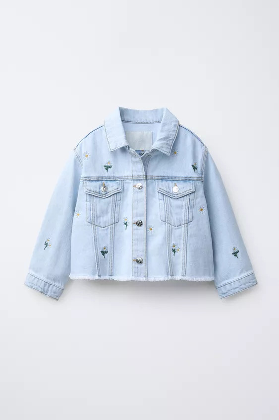 EMBROIDERED DAISY DENIM JACKET | Zara US