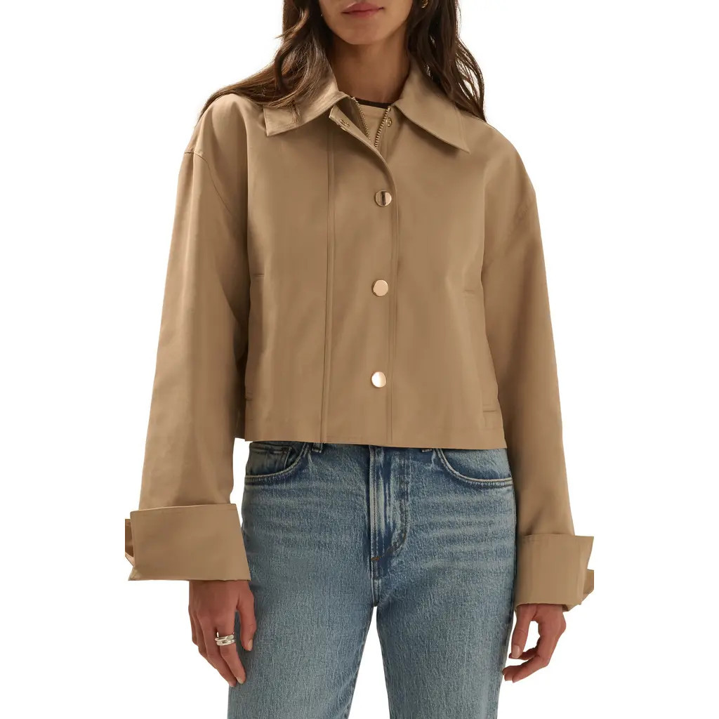 Favorite Daughter The Rue Cropped Trench in Khaki at Nordstrom, Size Medium | Nordstrom