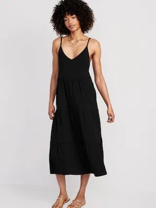 Tie-Back Tiered Midi Cami Swing Dress for Women | Old Navy (CA)