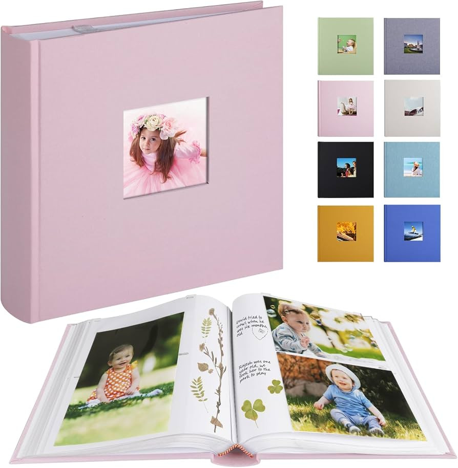Photo Album with Writing Space 50 Pages 4x6 Photos Hold 200 or 5x7 Pictures Hold 100, Linen Cover... | Amazon (US)