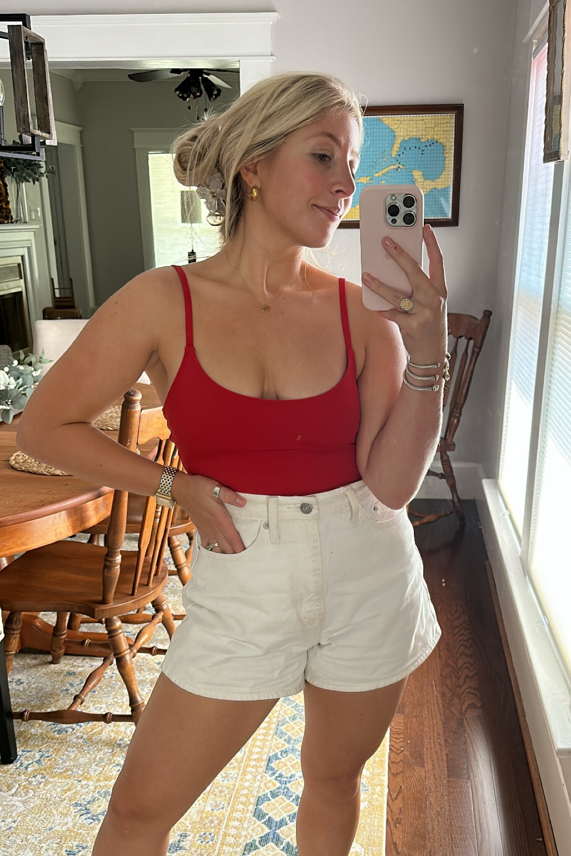 Red one piece on sale 30% off code LABORDAY - size small


White shorts: Fit TTS size 27



#LTKSeasonal #LTKSale #LTKswim