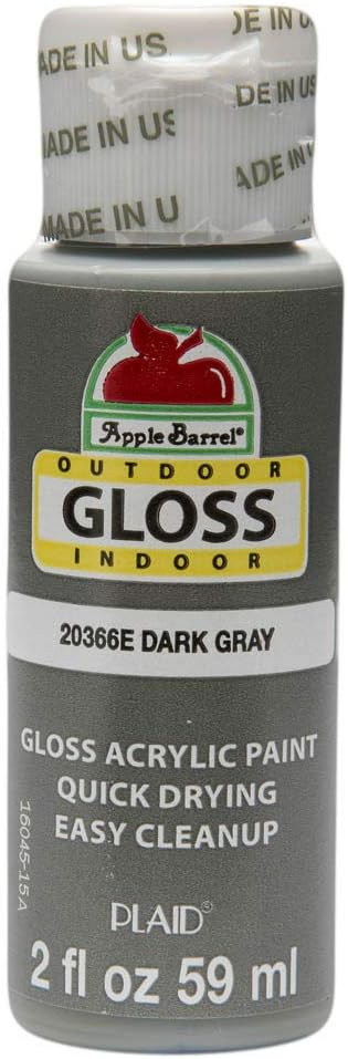Apple Barrel Gloss Acrylic Paint in Assorted Colors (2-Ounce), 20366 Dark Grey | Amazon (US)