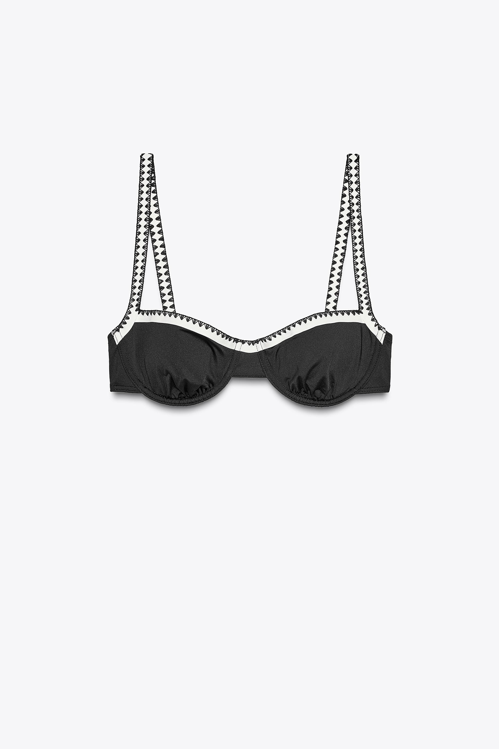 CONTRAST UNDERWIRE BIKINI TOP | Zara US