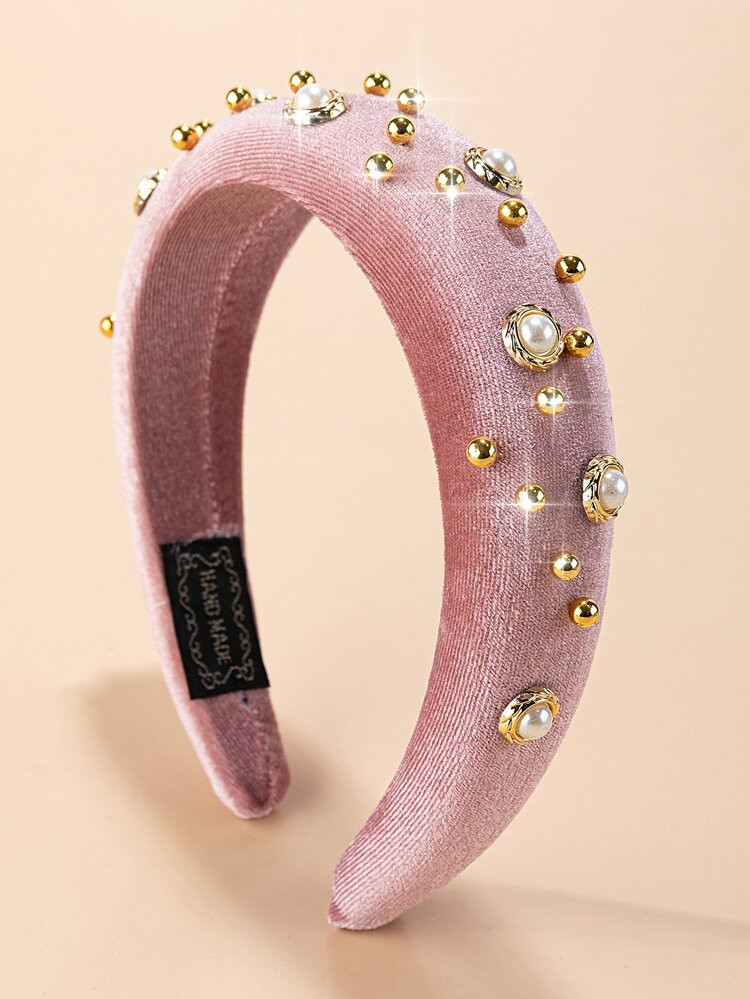 Faux Pearl Decor Padded Hair Hoop | SHEIN
