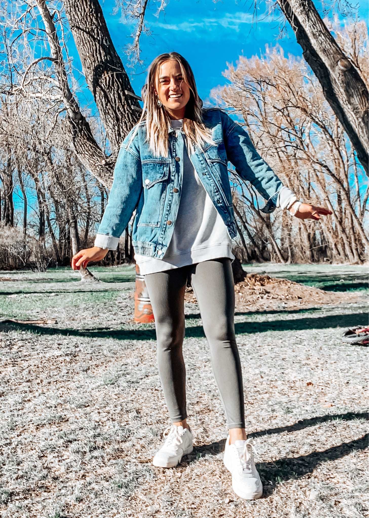 Women’s outfit 
Spring outfit 
Summer outfit 
Cold spring outfit 
Layered outfit 
Jean jacket 
Denim jacket 
Leggings outfit 
Errands outfit 
Casual outfit 
Outfit ideas 
Spring outfit idea 
Fall outfit idea 


#LTKSeasonal #LTKstyletip