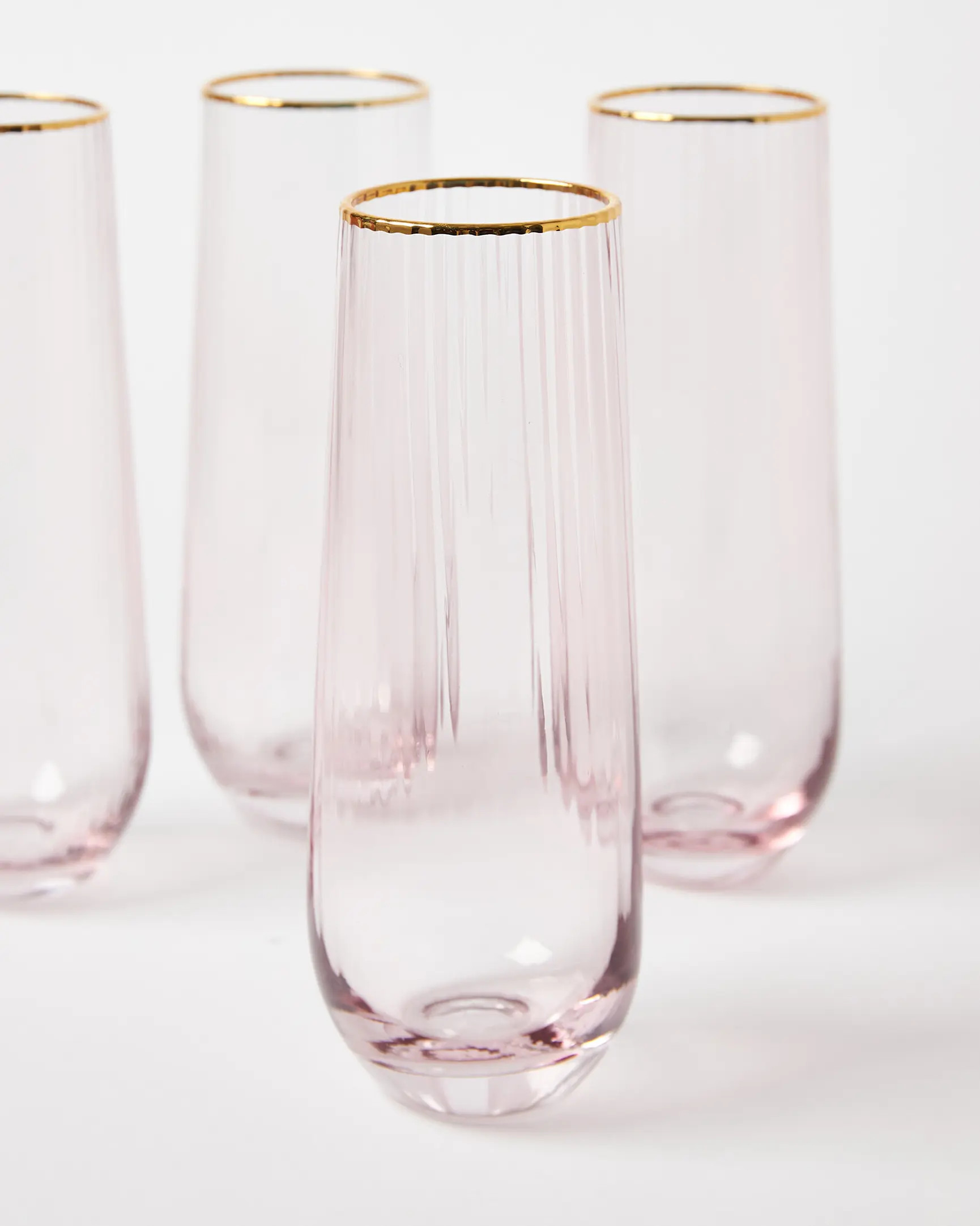 Rosado Pink Stemless Champagne Flutes Set of Four | Oliver Bonas | Oliver Bonas (Global)