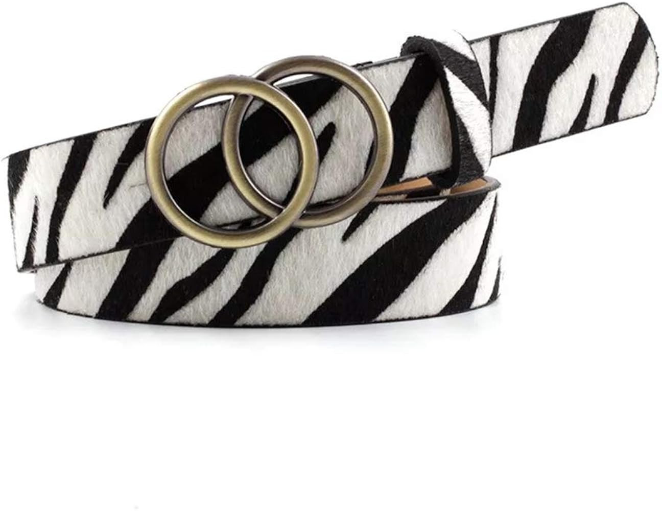 Women PU Leather Casual Dress Waist Belt Double O Ring Buckle for Lady & Girls | Amazon (US)