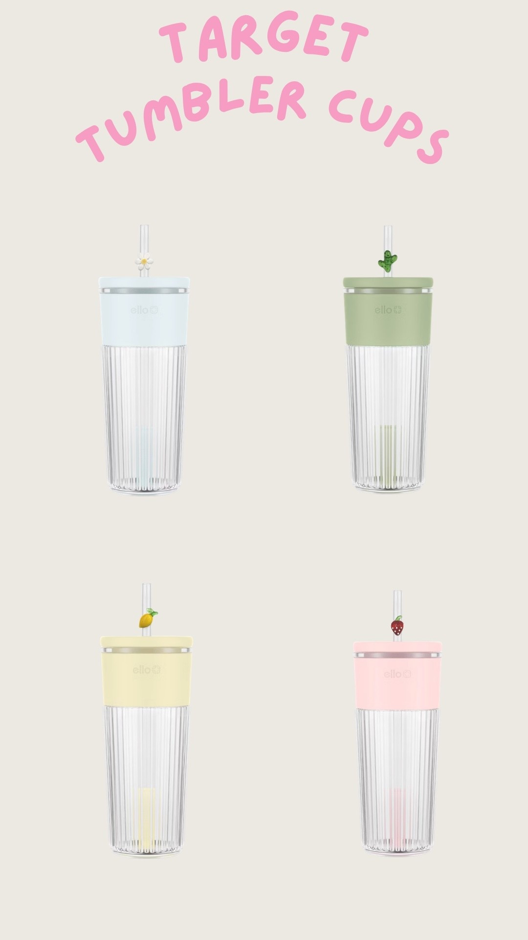 These would be perfect for iced coffee! And look how cute the straw charms are! 

#LTKSeasonal #LTKHome