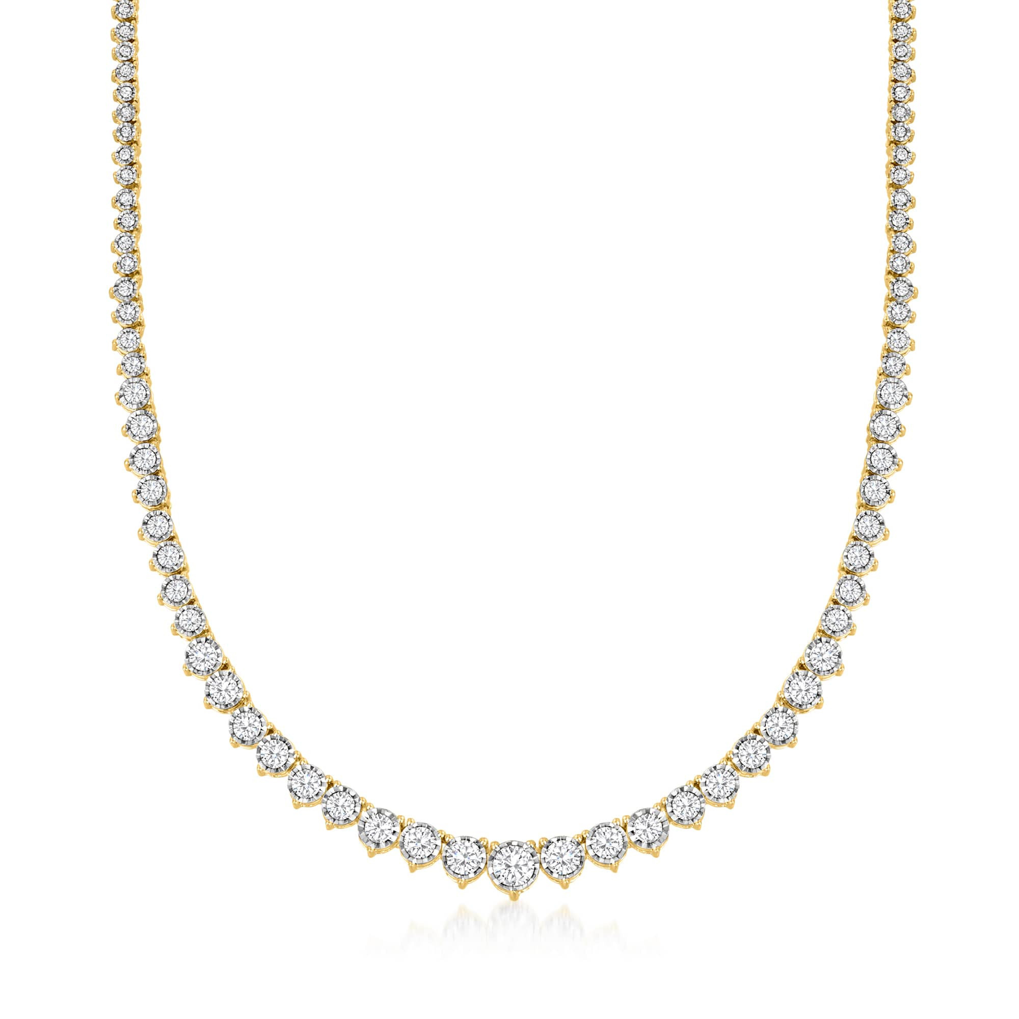 Ross-Simons Diamond Graduated Tennis Necklace in 18kt Gold Over Sterling | Shop Simon