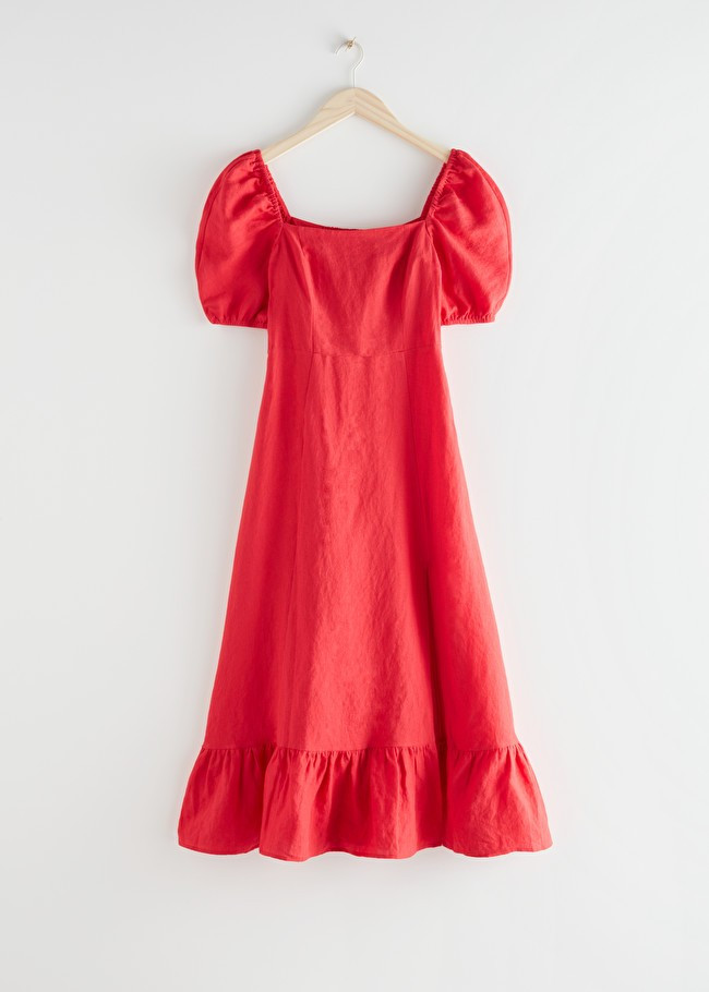 Linen Puff Sleeve Midi Dress | & Other Stories (EU + UK)